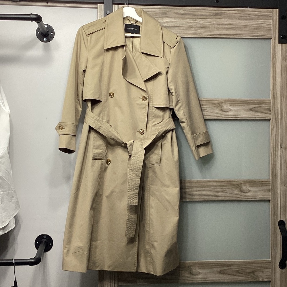 Banana Republic Khaki Trench Coat